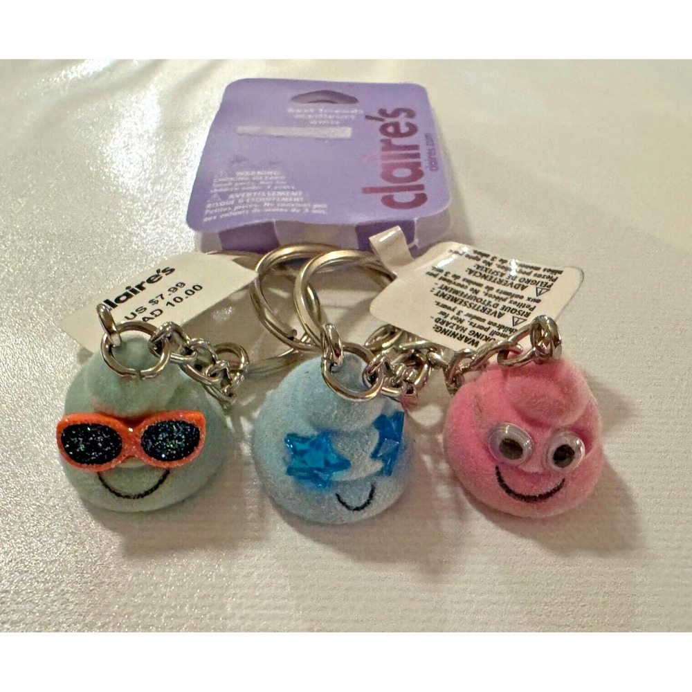 Claire's BFF Best Friends Keychains Key Rings Set of 3